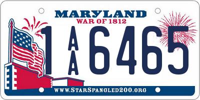 MD license plate 1AA6465