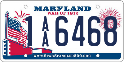 MD license plate 1AA6468