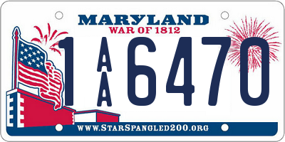 MD license plate 1AA6470