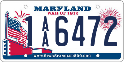 MD license plate 1AA6472