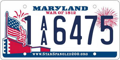 MD license plate 1AA6475