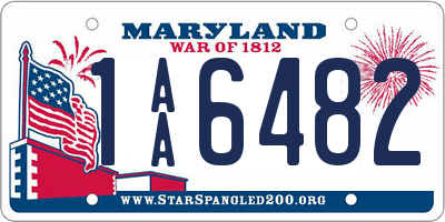 MD license plate 1AA6482