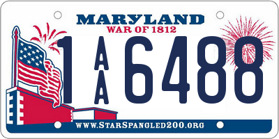 MD license plate 1AA6488