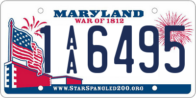 MD license plate 1AA6495