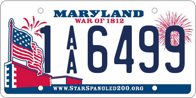 MD license plate 1AA6499