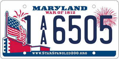 MD license plate 1AA6505