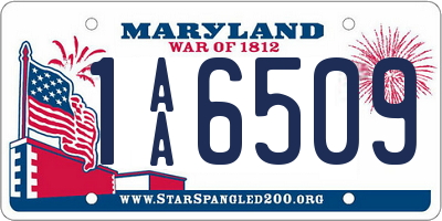 MD license plate 1AA6509