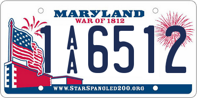 MD license plate 1AA6512