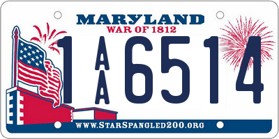 MD license plate 1AA6514
