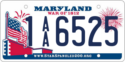 MD license plate 1AA6525