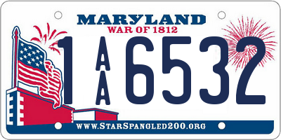 MD license plate 1AA6532