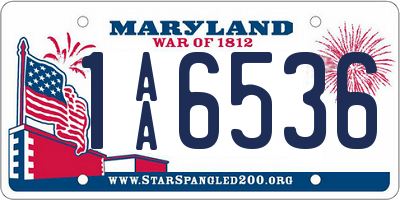 MD license plate 1AA6536