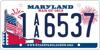 MD license plate 1AA6537