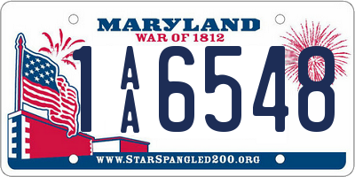 MD license plate 1AA6548