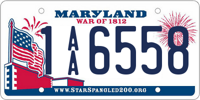 MD license plate 1AA6558