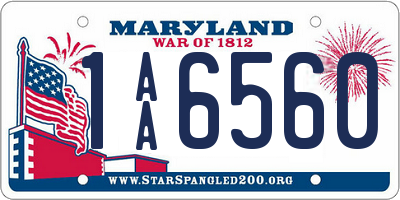 MD license plate 1AA6560