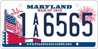 MD license plate 1AA6565