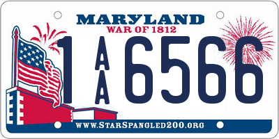 MD license plate 1AA6566