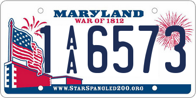 MD license plate 1AA6573