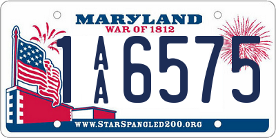 MD license plate 1AA6575