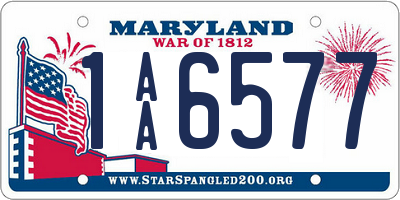 MD license plate 1AA6577