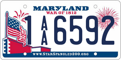 MD license plate 1AA6592