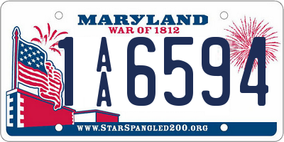 MD license plate 1AA6594