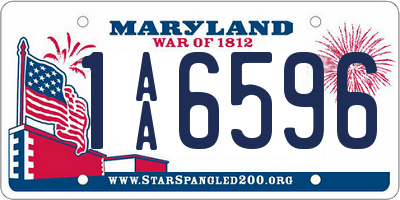 MD license plate 1AA6596