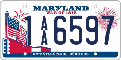 MD license plate 1AA6597