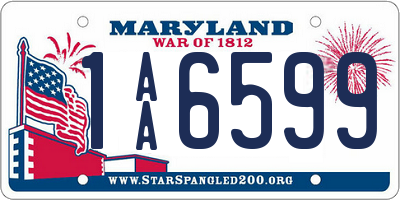 MD license plate 1AA6599