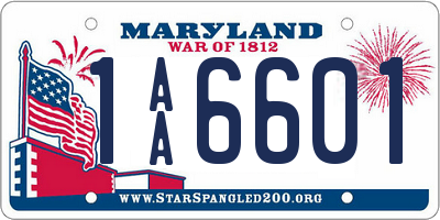 MD license plate 1AA6601