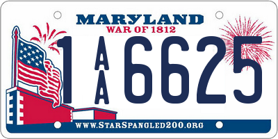 MD license plate 1AA6625