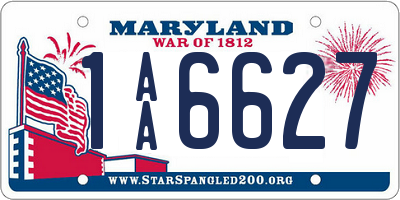 MD license plate 1AA6627