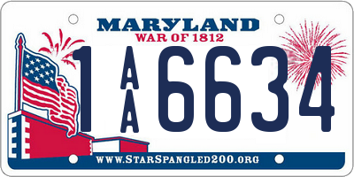 MD license plate 1AA6634