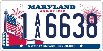 MD license plate 1AA6638