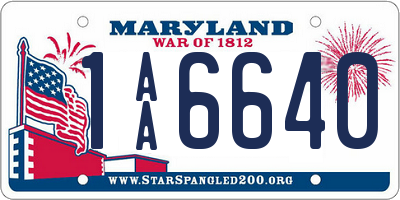 MD license plate 1AA6640