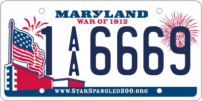 MD license plate 1AA6669