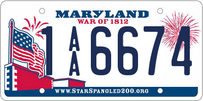 MD license plate 1AA6674