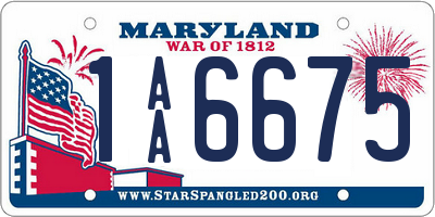 MD license plate 1AA6675