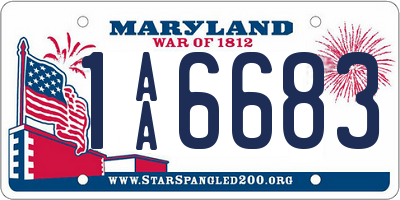 MD license plate 1AA6683