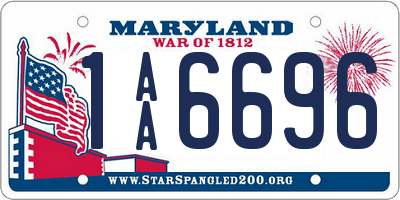 MD license plate 1AA6696