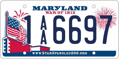 MD license plate 1AA6697