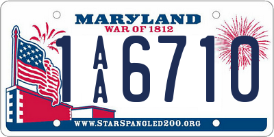 MD license plate 1AA6710