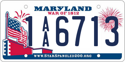 MD license plate 1AA6713