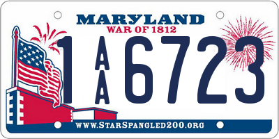 MD license plate 1AA6723