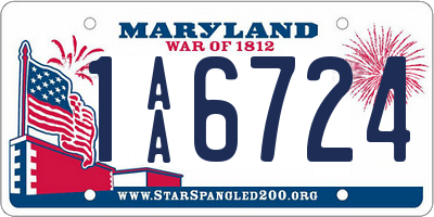 MD license plate 1AA6724