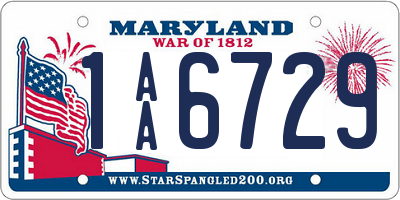 MD license plate 1AA6729