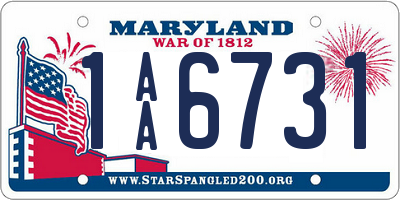 MD license plate 1AA6731