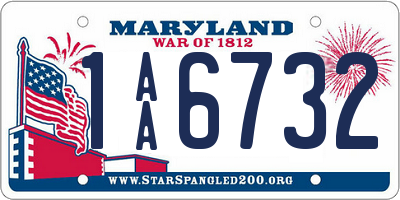 MD license plate 1AA6732