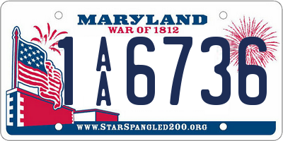 MD license plate 1AA6736